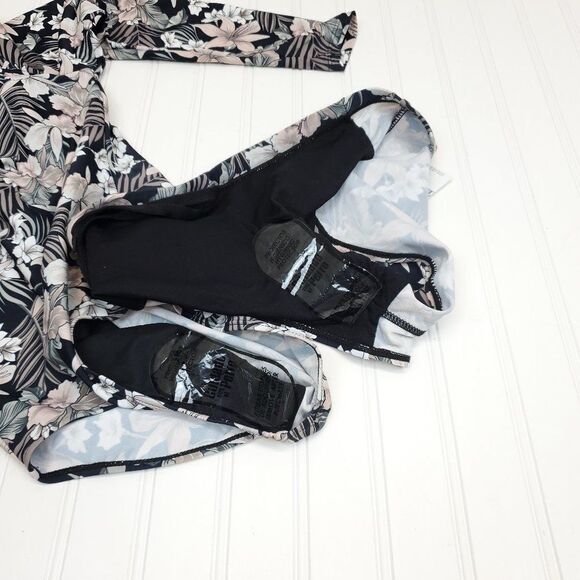 Misfit Retro Floral Cut Out Zipped Rashguard Set G-0191.92 - Picture 12 of 15